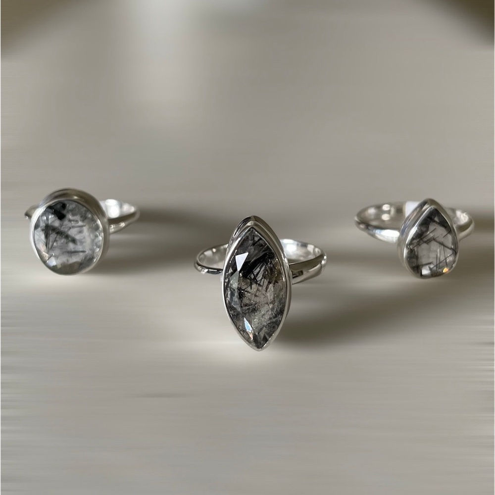 Faceted Tourmalated Quartz Ring